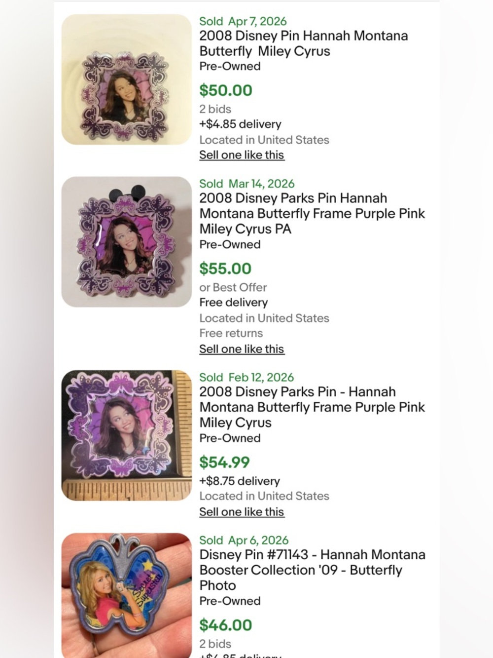 Disney Parks Pin - Hannah Montana Butterfly Frame Purple Pink Miley Cyrus - Picture 3 of 6